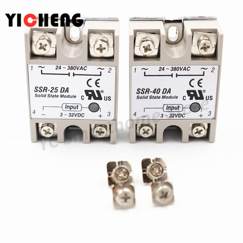 Voltage relay Single-phase solid state relay Transparent shell plastic cover shell Small solid rail radiator seat SSR-40DA 25DA ► Photo 1/6