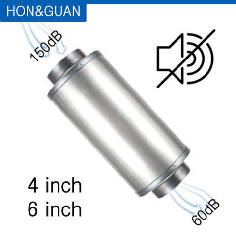 Hon&Guan 4'' 6'' Duct Silencer Inline Duct Fan Noise Reducer Blower for Indoor Hydroponics Tent Carbon Filter Ventilation System ► Photo 1/6