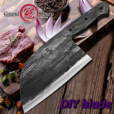 7 Inch Handmade Forged Chef Knife Blank Blade Clad Steel Forged Chinese Cleaver Professional Kitchen Chef Knife DIY Tools ► Photo 1/1