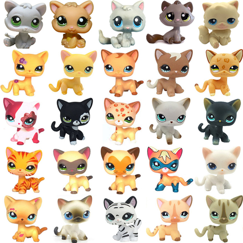 LPS CAT Rare Pet Shop Toys Mini Stands Short Hair Kitten Old Figures Collection Original Cute Animal ► Photo 1/5