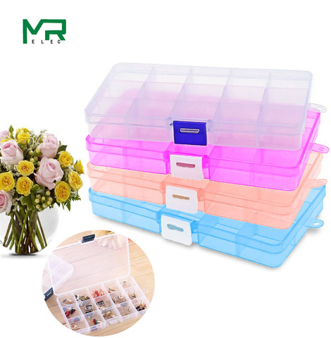 New 15 Slots Cells Colorful Portable Jewelry Tool Storage Box Electronic Parts Screw Beads Organizer Plastic BOX 171*98*mm ► Photo 1/6