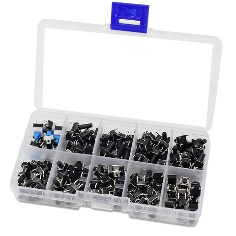 10 Values 180PCS Tactile Button Switch Mini Momentary push button switch Assortment Kit ► Photo 1/3