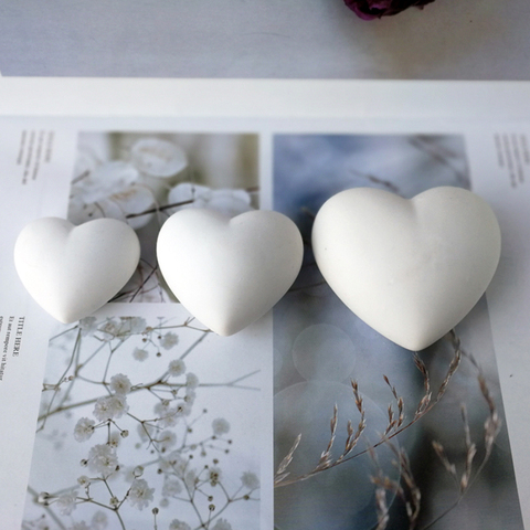 3D Heart Aroma Gypsum Plaster Silicone Mold For Car Decoration Love Heart Silicone Mold ► Photo 1/5