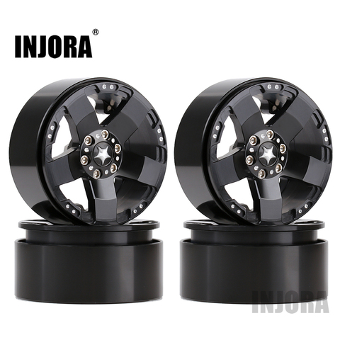 INJORA 4PCS Metal 2.2 Beadlock Wheel Rim 5 Spokes Hub for 1/10 RC Rock Crawler Axial SCX10 90046 RR10 Wraith TRAXXAS TRX4 ► Photo 1/6