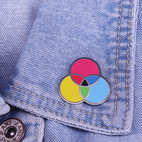 CMYK enamel pin Graphic Design Artist Color Wheel Printing  Lapel Pin ► Photo 1/2