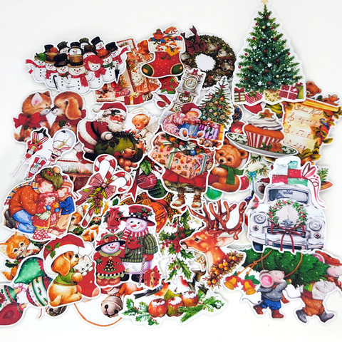 33PCS Christmas Kids Fun Paper Stickers Homemade Bookkeeping Decals on Laptop / Decorative scrapbooking / DIY ► Photo 1/5