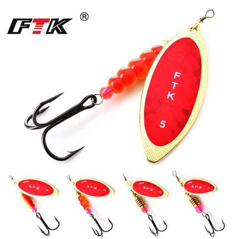 FTK 1PC Spinner bait 4g/7g/12g/18g/30g Fishing lure Spinner bait With Beads With Mustad Treble Hooks For Lure Fishing ► Photo 1/6