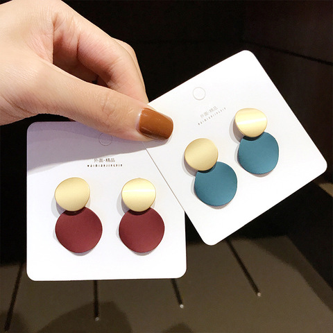 Fashion Geometric Round Disc Clip Earrings Without Piercing fot Women Punk Gold Colorful Metal Ear Clips Trendy Brincos Jewelry ► Photo 1/6