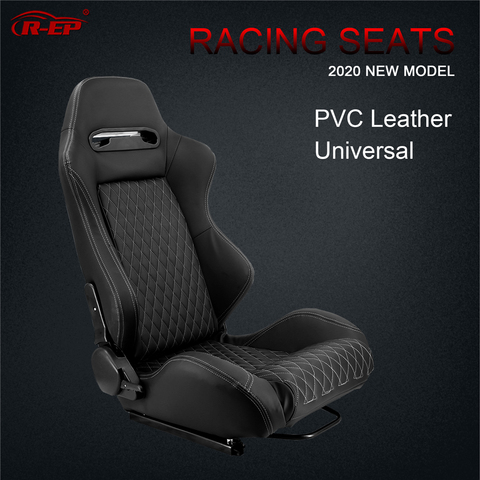 R-EP Universal Racing Car Seat for Sport Car Simulator Bucket Seats Adjustable Black PVC Leather XH-1035-BK ► Photo 1/6