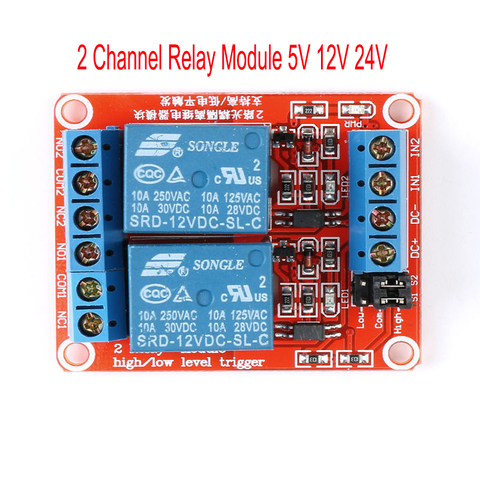 5V 12V 24V 2 channel Relay Module High and Low Level Trigger Relay Control With Optocoupler Two Way Relays DC 5 V 12 V 24 V Volt ► Photo 1/1