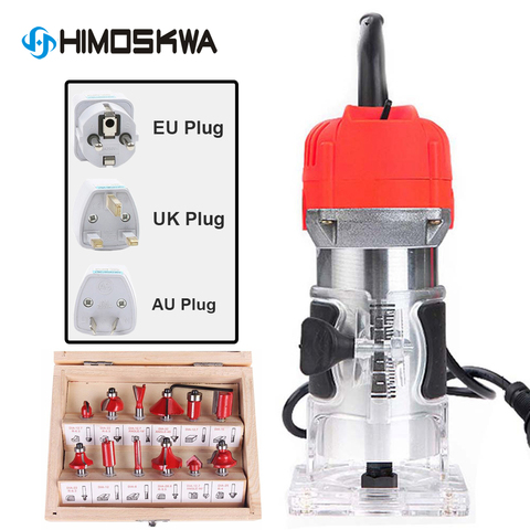 6.35mm 800W Aluminum housting power tools woodworking trimmer slot machine woodworking tools engraving with 12 pcs die sets ► Photo 1/6