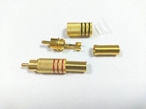 20pcs Gold Plated RCA Plug Audio Male Connector w Metal Spring adapter New ► Photo 1/6