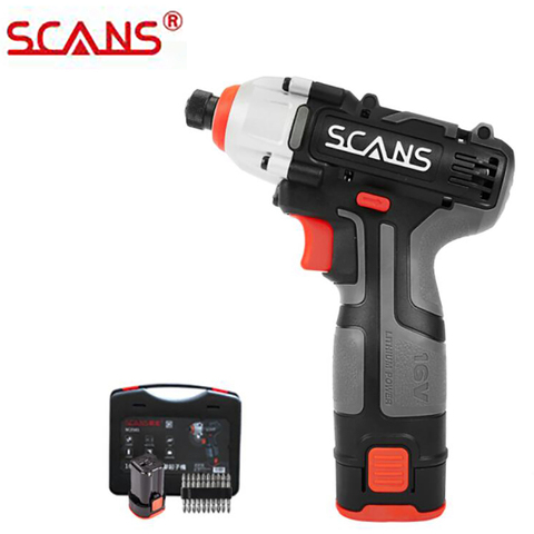 Electric Impact Screwdriver 16V Cordless Hammer Drill with Toolbox High Quality Li-ion Battery SC2161 by SCANS Free Return ► Photo 1/6