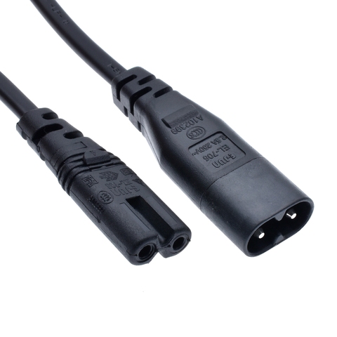 IEC 60320 C8 Plug to C7 Receptacle Male to Female Power Extension cord Supply Main Adapter Cable 30cm1ft1.8m 6ft 3m 9.8ft 5m16ft ► Photo 1/6