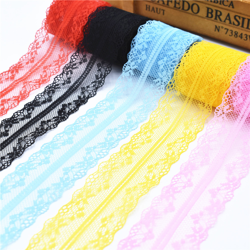 Beautiful Bilateral Handicrafts Ribbon Embroidered Net Lace Trim 10 Yard 4.5cm 
