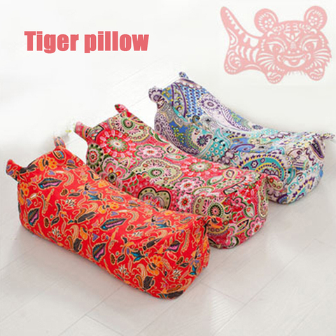 Pure Buckwheat Shell Pillow Pure Cotton Old Coarse Cloth Tiger Pillow Removable Neck Pillow For Cervical Health Care ► Photo 1/6