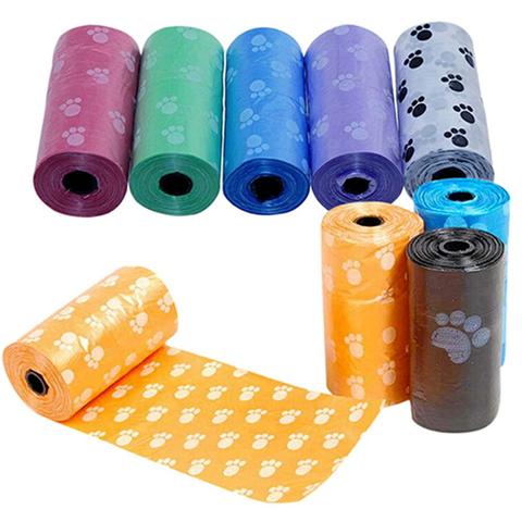 1 Roll/15 Bags Pet Puppy Dog Waste Poop Bag Degradable Poo Clean-up Pick-up Bag ► Photo 1/6