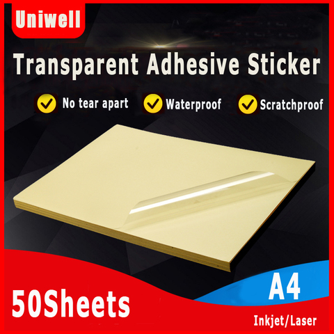 A4 Inkjet Transparent Self-adhesive PET label Paper Non-adhesive Laser Printing Paper Can Be PETPasted With Waterproof Stickers ► Photo 1/5