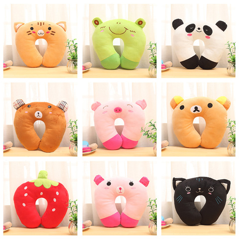 New Cartoon U-Shaped Pillow Neck U-Pillow Cervical  NAP Cute Airplane Travel Pillow Panda Pig Tiger Black Cat Cute Neck Pillow ► Photo 1/6