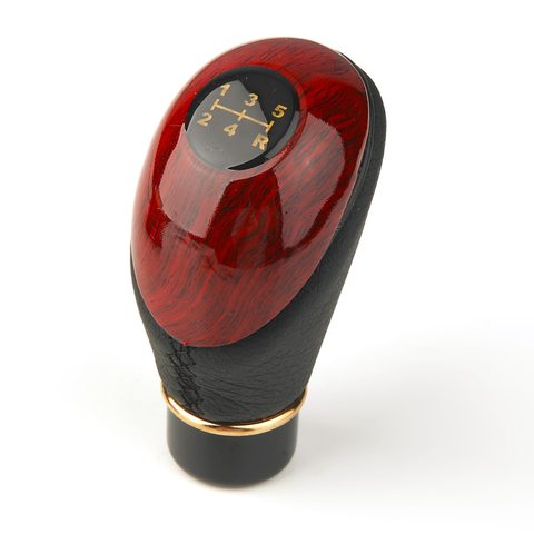 Audew Wooden PU Leather Universal Car Truck 5 Speed Lever Manual Gear Stick Knob Shift Gloss hot  selling# ► Photo 1/6