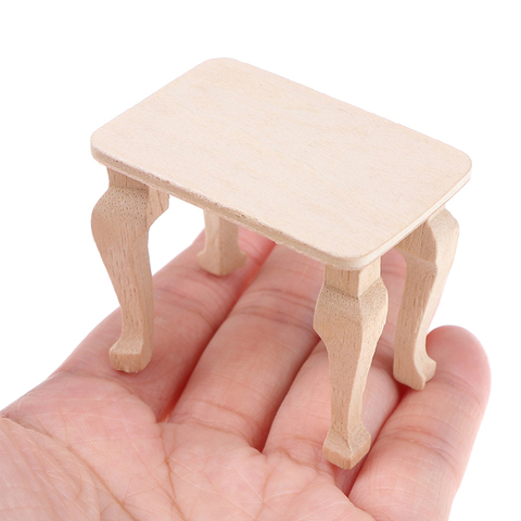 Mini Wooden Table Furniture Toys 1:12 Dollhouse Miniature Accessories DIY Doll House Decor Baby Toys ► Photo 1/6