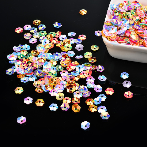 20g Hot 3D Cup Plum Blossom Sequin Multi Size  5mm  Flowers Sequins Lentejuelas Fittings for Needlework Craft Costume Jewelery ► Photo 1/6