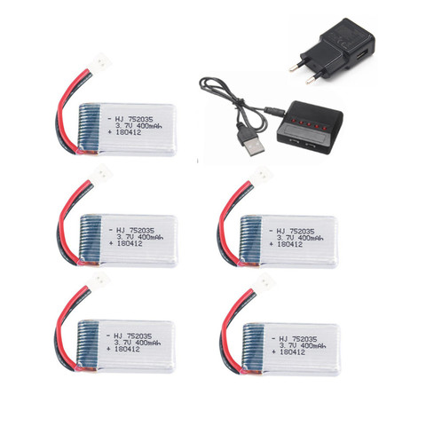 Lipo Battery 3.7v 400mAh 30C for JJRC H31 / JJRC H43hw Drone Li-Battery JJRC H31 Lipo Battery + ( 5in1 ) cable charger 3/4/5pcs ► Photo 1/4