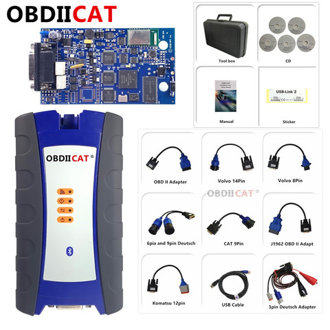 OBDIICAT  USB Link 2  With Bluetooth  Truck diagnostic Tool  125032  Heavy Duty Truck Scanner Better Than  DPA5 ► Photo 1/6