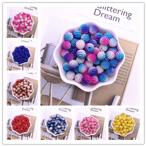 50pcs/lot 10mm Acrylic Beads Bayberry Beads Round Loose Beads Fit Europe Beads For Jewelry Making DIY Hair Headwear Accessories ► Photo 1/6