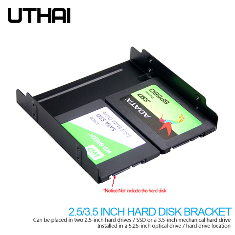 UTHAI G17 2.5/3.5 inch HDD SSD to 5.25 inch Floppy-Drive SSD Hard Drive Bracket Metal Hard Disk Converter Adapter Caddy ► Photo 1/4