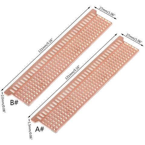 PC RAM Cooler Copper Computer Desktop Memory Heat Sink for DDR2 131x27x1.5/2mm ► Photo 1/6