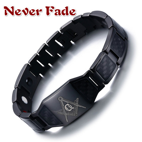 4 in 1 Men Steel Magnetic Therapy Healing Bracelet Bio Magnet Health Care Bangle Relieve Pain Anti Radiation Wristband Gift ► Photo 1/6