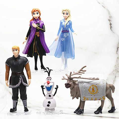 Disney Frozen Princess Elsa Anna Olaf Figures Model Elza Girl Doll Toy Preferred Gift Set Children Birthday Christmas Gift ► Photo 1/6