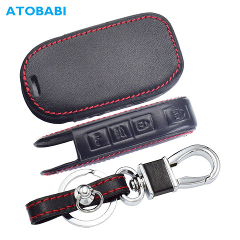 Leather Car Key Cover For Kia Forte Soul 2022 Telluride 4 Buttons Keychain Holder Smart Remote Control Fob Protector Cases ► Photo 1/6