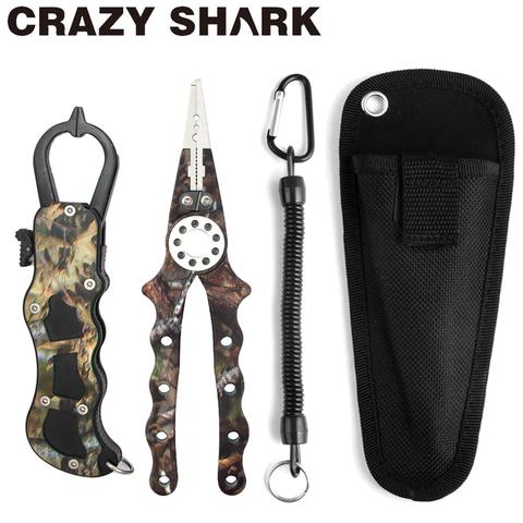 CrazyShark Camo Aluminum Alloy Fishing Pliers Fish Lip Grip Set Cutter Line Remove Hook Split Ring Carp fish Goods For Fishing ► Photo 1/6