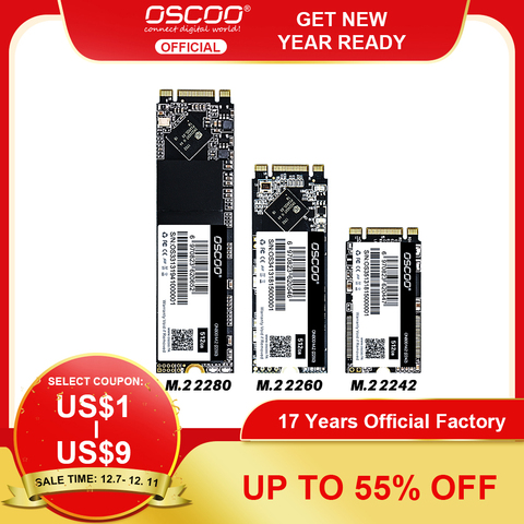 OSCOO  M.2 SATA SSD 128GB 256GB 512GB 1TB HDD M2 NGFF SSD M.2 2280 HDD disco duro For computer Laptop ► Photo 1/6