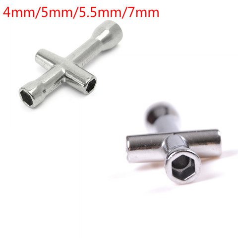 1pcs Portable Silver Small Cross Wrench Sockets  4mm/5mm/5.5mm/7mm Tyre Nut Removal Tool For HSP Model ► Photo 1/6