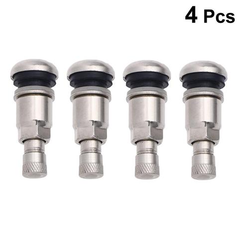 4pcs Snap In Valve Stem Stainless Steel Tire Valve Stems Vehicle Tires Valves Tyre Stem Air Valve Caps нипель автомобильный ► Photo 1/6