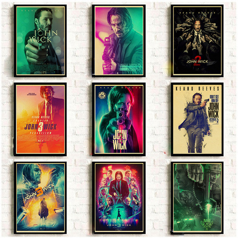 Classic Movie John Wick Vintage Posters Kraft Paper Art Prints Home Room Bar Wall Decorative Painting Wall Stickers ► Photo 1/6