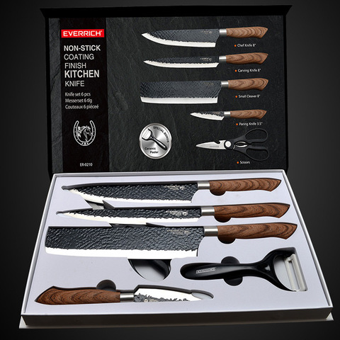 Stainless Steel Kitchen Knives Set Tools Forged Kitchen Knife Scissors Ceramic Peeler Chef Slicer Nakiri Paring Knife Gift Case ► Photo 1/5