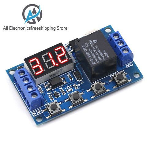 DC 6-30V Support Micro USB 5V LED Display Automation Cycle Delay Timer Control Off Switch Delay Time Relay 6V 9V 12V 24V ► Photo 1/6