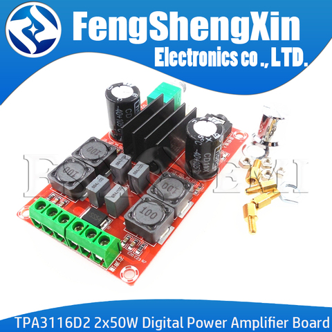 New TPA3116D2 2x50W Digital Power Amplifier Board 5V To 24V Dual Channel Stereo AMP ► Photo 1/2