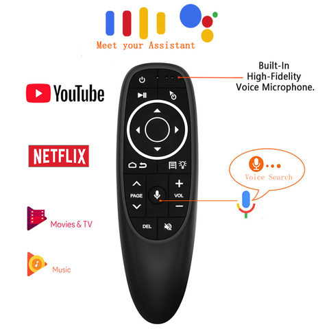 G10S Voice Remote Control 2.4G Wireless Air Mouse 2.4G Wireless Gyroscope IR Learning for Android TV Box H96 Max X3 ► Photo 1/6
