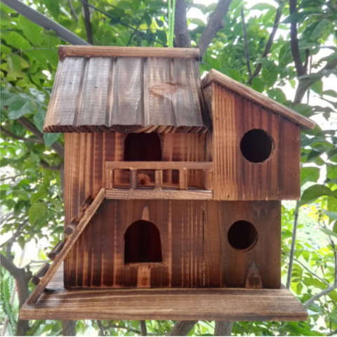 Wood preservative bird nest outdoor waterproof warm bird house peony parrot breeding box bird cage toy ZP6261038 ► Photo 1/4