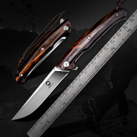 Folding Pocket Knife Bohler M390 Blade Ironwood Handle EDC Self Defence Knives for Camping Outdoor Activities Survival ► Photo 1/6