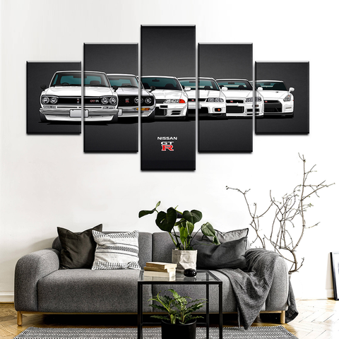 Canvas Painting Modular Print of Modern Artwork 5 Pieces Nissan Skyline Gtr Car Pictures Decorative Home Wall Art Unique Poster ► Photo 1/6