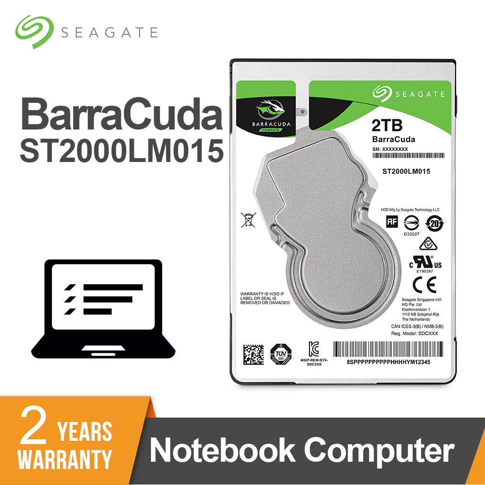 Seagate 2TB BarraCuda 128MB Cache 2.5" Internal HD ST2000LM015 