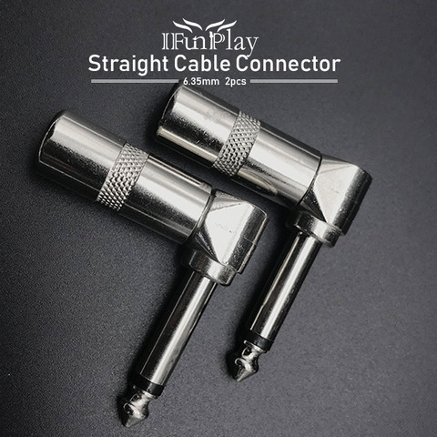 2pcs Straight Guitar Cable Connector 2 Pole Mono Amplifier Microphone Plug 6.35/6.5 90 Degrees Audio Guitar Connector TRS Plug ► Photo 1/6