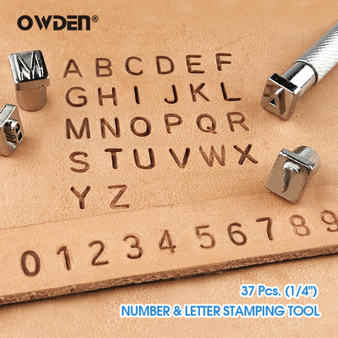 OWDEN 37Pcs Number and Letter Stamping for leathercraft (1/4 Inch) ► Photo 1/6