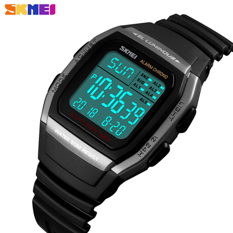 SKMEI New Fashion Digital Electronic Men Watches Sport Waterproof Alarm Wristwatch Military Chronograph Clock Relogio Masculino ► Photo 1/6